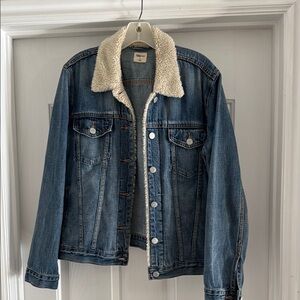 GAP Denim Jacket with Sherpa Collar